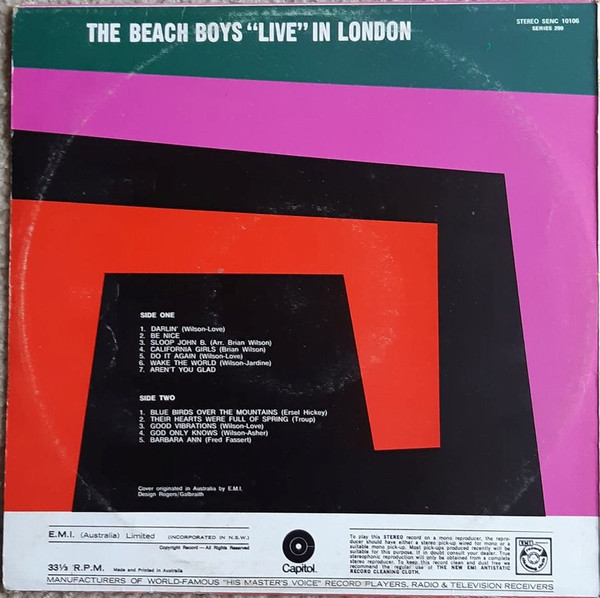 The Beach Boys - Live In London | Capitol Records (SENC 10106) - 2 The Beach Boys - Live In London | Capitol Records (SENC 10106) - 2