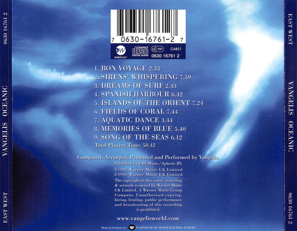 Vangelis - Oceanic | EastWest (0630 16761 2) - 2