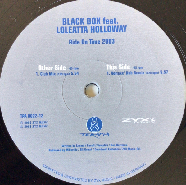 Black Box feat. Loleatta Holloway - Ride On Time 2003 | Terapia (TPA 0022-12) - 4 Black Box feat. Loleatta Holloway - Ride On Time 2003 | Terapia (TPA 0022-12) - 4