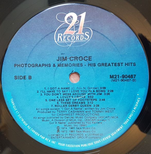 Jim Croce - Photographs & Memories: His Greatest Hits | 21 Records (M21 90467) - 4 Jim Croce - Photographs & Memories: His Greatest Hits | 21 Records (M21 90467) - 4