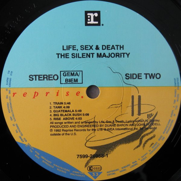 Life Sex & Death - The Silent Majority | Reprise Records (7599-26958-1) - 4