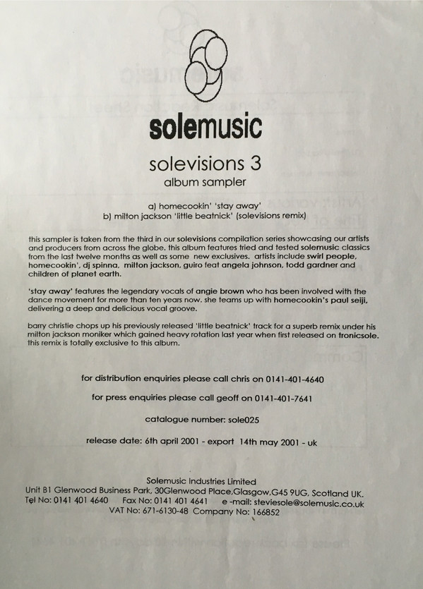 Various - Solevisions 3 Album Preview | Sole Music (sole 025) - 2 Various - Solevisions 3 Album Preview | Sole Music (sole 025) - 2