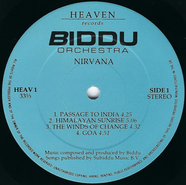 Biddu Orchestra - Nirvana | Heaven Records (HEAV 1) - 3 Biddu Orchestra - Nirvana | Heaven Records (HEAV 1) - 3