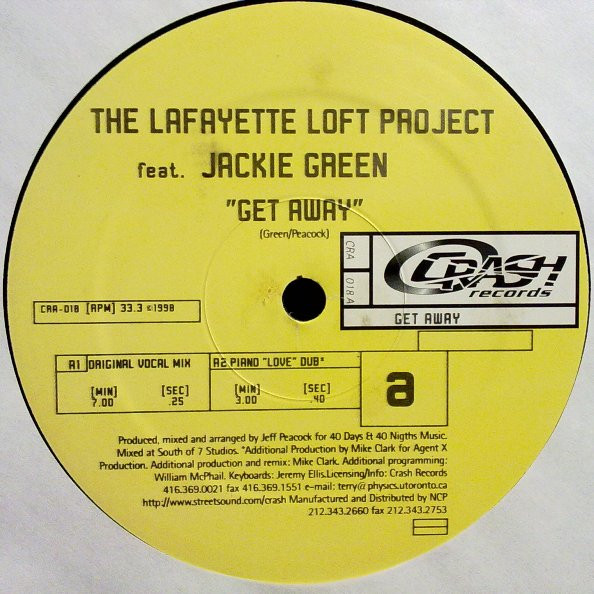 The Lafayette Loft Project Feat. Jackie Green - Get Away | Crash Records (CRA-018) - main The Lafayette Loft Project Feat. Jackie Green - Get Away | Crash Records (CRA-018) - main