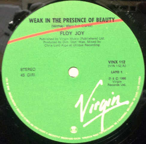 Floy Joy - Weak In The Presence Of Beauty | Virgin (VINX 112) - 2