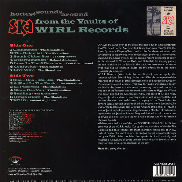 Various - Ska From The Vaults Of WIRL Records | Kingston Sounds (KSLP056) - 2 Various - Ska From The Vaults Of WIRL Records | Kingston Sounds (KSLP056) - 2