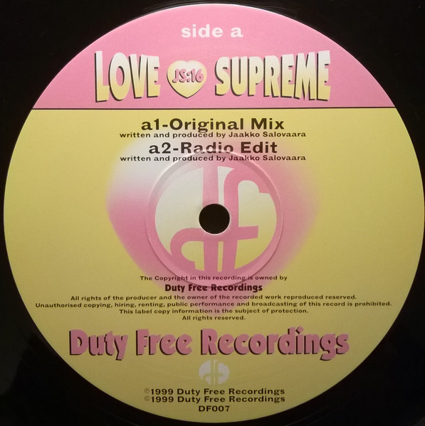 JS16 - Love Supreme | Duty Free Recordings (DF 007) - 3