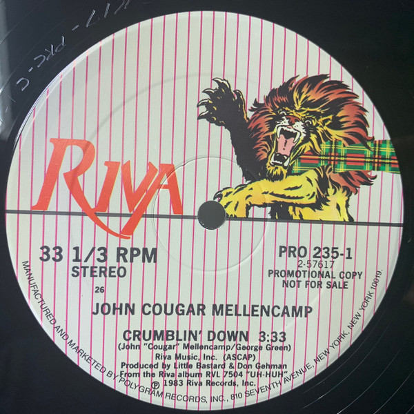John Cougar Mellencamp - Crumblin' Down | Riva (PRO 235-1) - 3