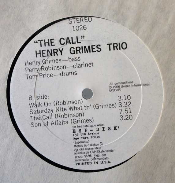 Henry Grimes Trio - The Call | ESP-Disk' (1026) - 4 Henry Grimes Trio - The Call | ESP-Disk' (1026) - 4