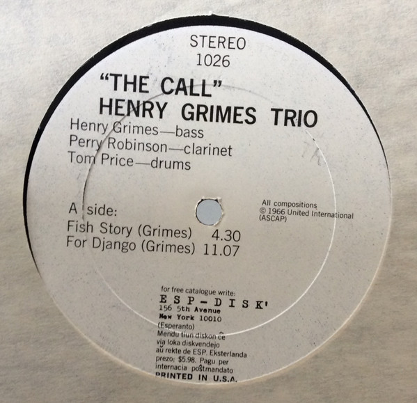 Henry Grimes Trio - The Call | ESP-Disk' (1026) - 3 Henry Grimes Trio - The Call | ESP-Disk' (1026) - 3