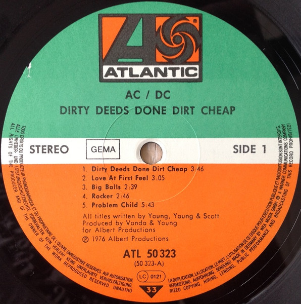 AC/DC - Dirty Deeds Done Dirt Cheap | Atlantic (ATL 50 323) - 3