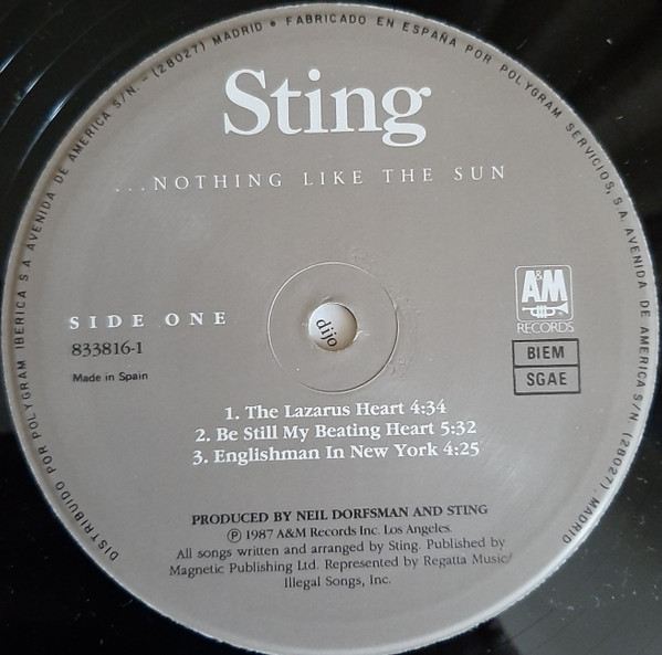 Sting - ...Nothing Like The Sun | A&M Records (393912-1) - 3