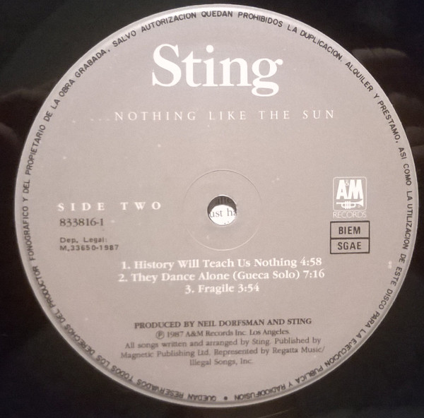 Sting - ...Nothing Like The Sun | A&M Records (393912-1) - 4