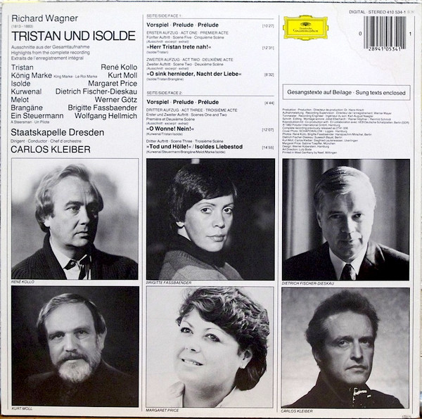 Richard Wagner , Staatskapelle Dresden , Carlos Kleiber - Szenen Tristan Und Isolde | Deutsche Grammophon (410534-1) - 2 Richard Wagner , Staatskapelle Dresden , Carlos Kleiber - Szenen Tristan Und Isolde | Deutsche Grammophon (410534-1) - 2