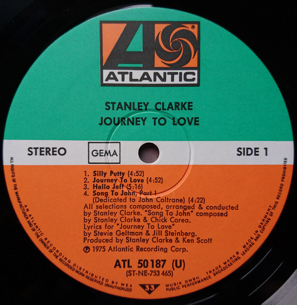 Stanley Clarke - Journey To Love | Atlantic (ATL 50 187) - 3