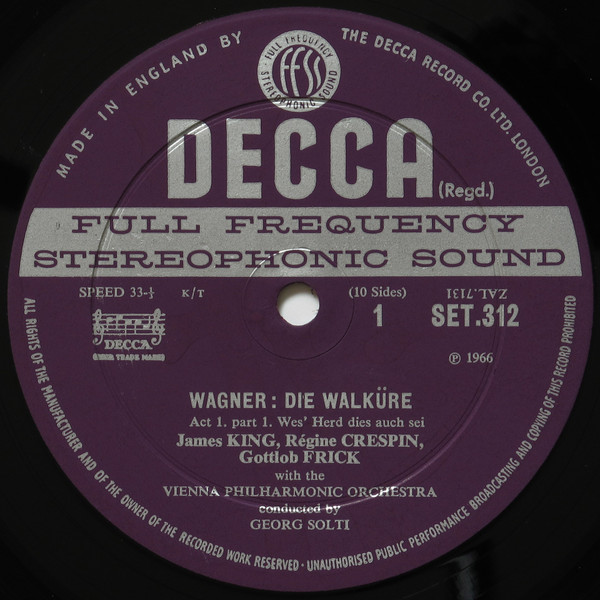 Richard Wagner / Birgit Nilsson , Hans Hotter , Régine Crespin , James King , Christa Ludwig , Wiener Philharmoniker , Georg Solti - Die Walküre | Decca (SET 312-6) - 2