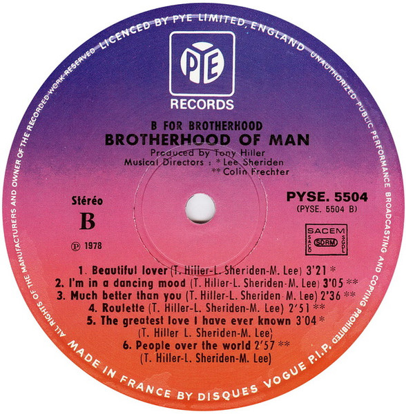 Brotherhood Of Man - B For Brotherhood | Pye Records (PYSE. 5504) - 4