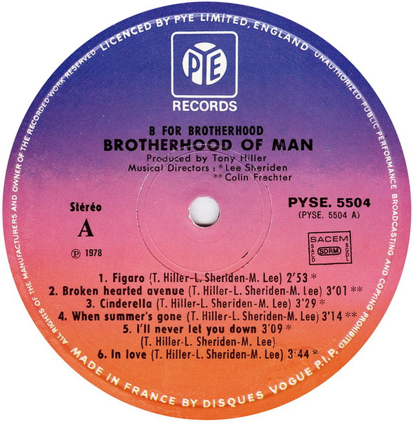 Brotherhood Of Man - B For Brotherhood | Pye Records (PYSE. 5504) - 3