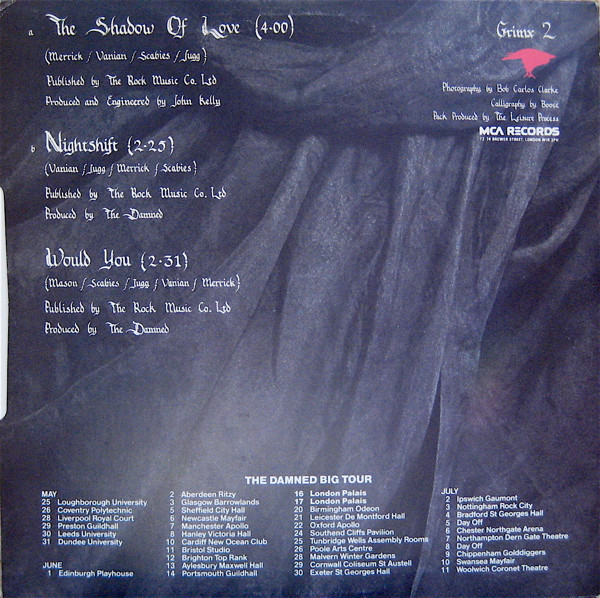The Damned - The Shadow Of Love (The Ten Inches Of Hell Mix) | MCA Records (GRIMX 2) - 2 The Damned - The Shadow Of Love (The Ten Inches Of Hell Mix) | MCA Records (GRIMX 2) - 2