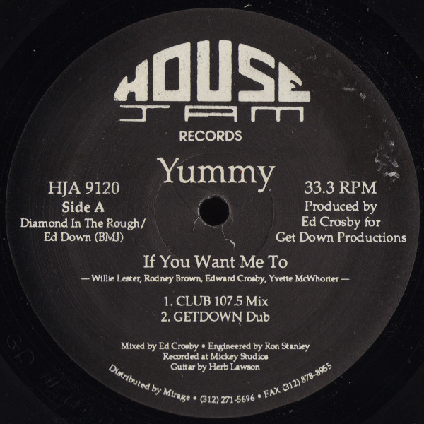 Yummy - If You Want Me To | House Jam Records (HJA 9120) - main Yummy - If You Want Me To | House Jam Records (HJA 9120) - main