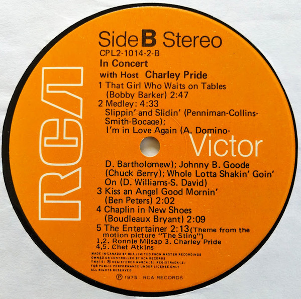 Various - In Concert With Host Charley Pride | RCA Victor (CPL2-1014) - 4 Various - In Concert With Host Charley Pride | RCA Victor (CPL2-1014) - 4