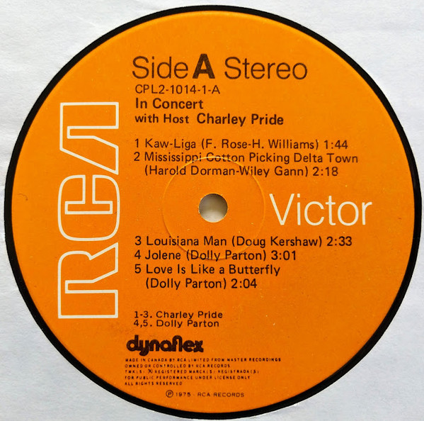 Various - In Concert With Host Charley Pride | RCA Victor (CPL2-1014) - 3 Various - In Concert With Host Charley Pride | RCA Victor (CPL2-1014) - 3