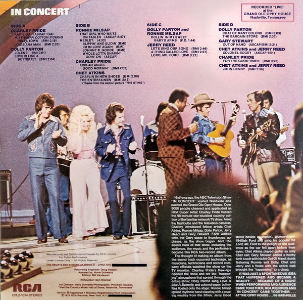 Various - In Concert With Host Charley Pride | RCA Victor (CPL2-1014) - 2 Various - In Concert With Host Charley Pride | RCA Victor (CPL2-1014) - 2