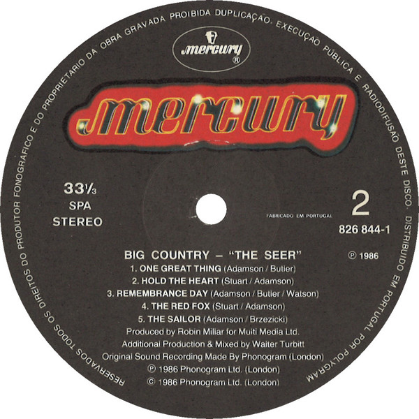 Big Country - The Seer | Mercury (826 844-1) - 4 Big Country - The Seer | Mercury (826 844-1) - 4