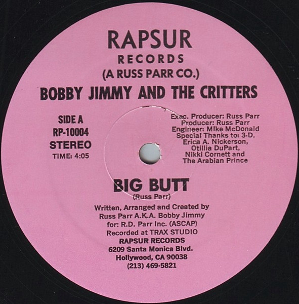 Bobby Jimmy And The Critters - Big Butt | Rapsur Records (RP-10004) - main