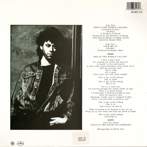 Bob Geldof - This Is The World Calling | Mercury (BOBX 101) - 2