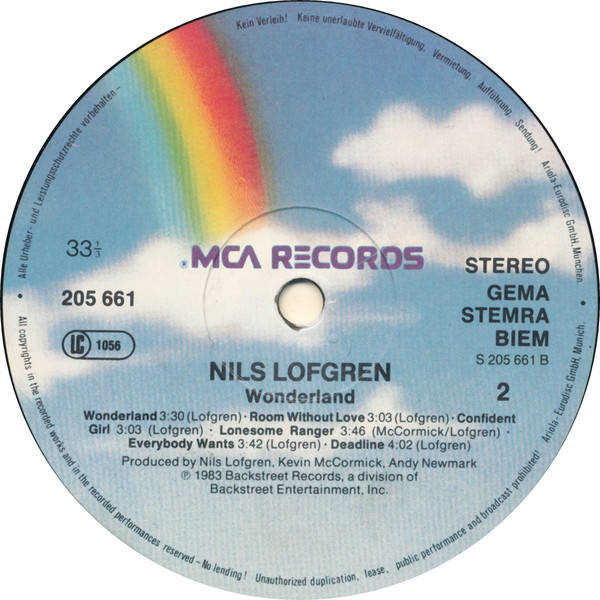 Nils Lofgren - Wonderland | MCA Records (205 661) - 4