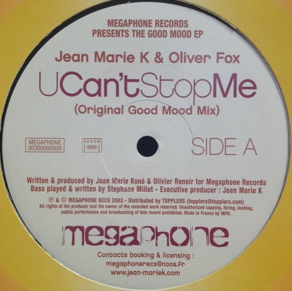 Jean-Marie K & Oliver Fox , People On Process - U Can't Stop Me | Megaphone Records (MEGA003) - main