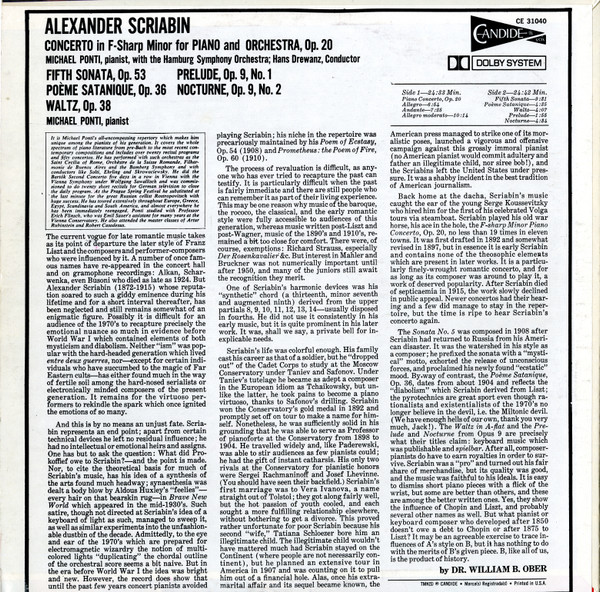 Alexander Scriabin - Piano Concerto, Op. 20; 5 Solo Piano Pieces | Candide (CE 31040) - 2 Alexander Scriabin - Piano Concerto, Op. 20; 5 Solo Piano Pieces | Candide (CE 31040) - 2