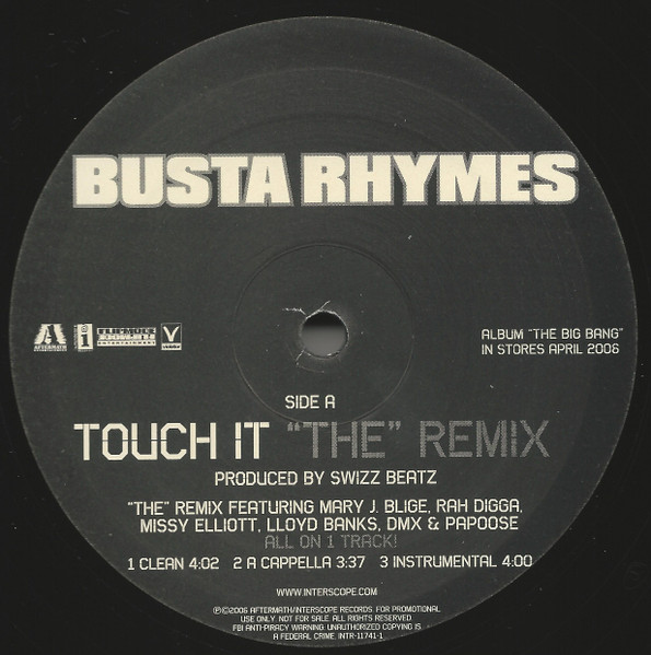 Busta Rhymes - Touch It (The Remix) | Interscope Records (INTR-11741-1) - main Busta Rhymes - Touch It (The Remix) | Interscope Records (INTR-11741-1) - main