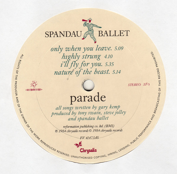 Spandau Ballet - Parade | Chrysalis (FV 41473) - 4 Spandau Ballet - Parade | Chrysalis (FV 41473) - 4