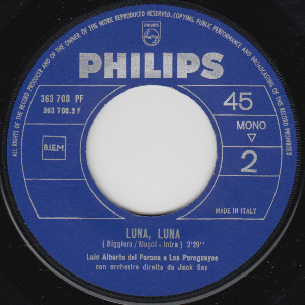 Luis Alberto del Parana y Los Paraguayos - Quando Vado Sulla Riva | Philips (363 708 PF) - 4