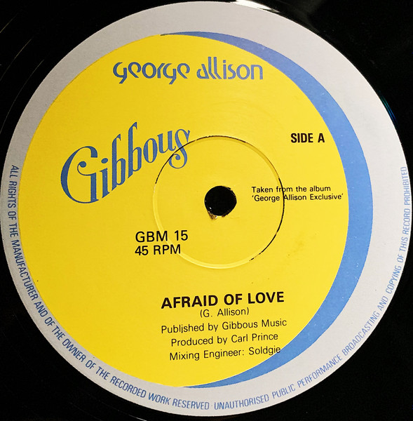 George Allison - Afraid Of Love / Little Girl | Gibbous (GBM 15) - main