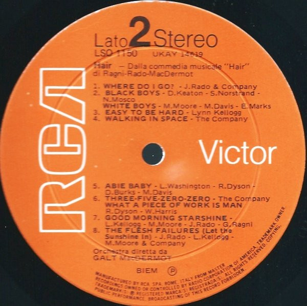 Various - Hair - The American Tribal Love-Rock Musical (The Original Broadway Cast Recording) | RCA Victor (LSO 1150) - 3