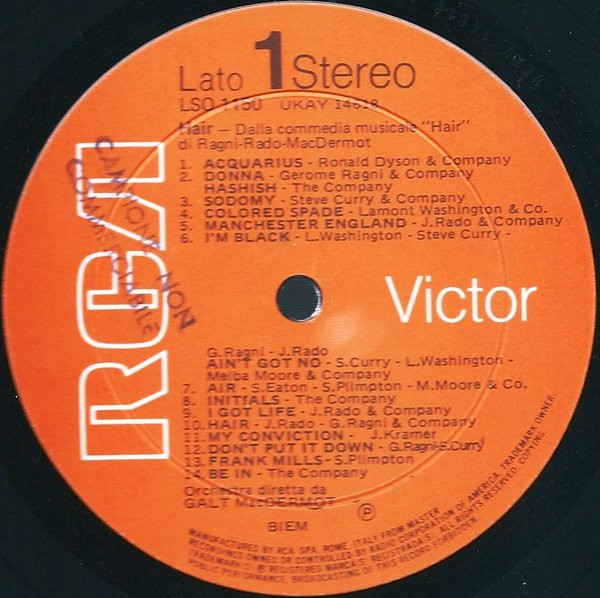 Various - Hair - The American Tribal Love-Rock Musical (The Original Broadway Cast Recording) | RCA Victor (LSO 1150) - 2
