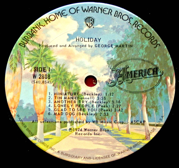 America - Holiday | Warner Bros. Records (W 2808) - 4