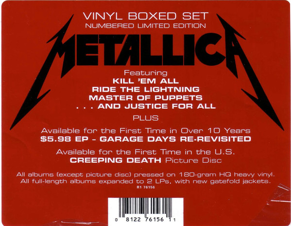 Metallica - Limited-Edition Vinyl Box Set | Rhino Records (R1 76156) - 2