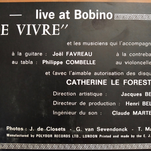 Georges Moustaki - Bobino | Polydor (2482-035) - 2