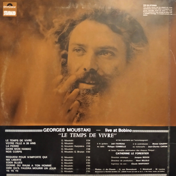 Georges Moustaki - Bobino | Polydor (2482-035) - main