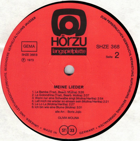 Olivia Molina - Meine Lieder | HÖR ZU (SHZE 368) - 4 Olivia Molina - Meine Lieder | HÖR ZU (SHZE 368) - 4