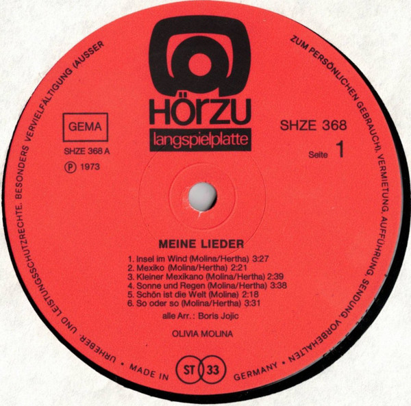 Olivia Molina - Meine Lieder | HÖR ZU (SHZE 368) - 3 Olivia Molina - Meine Lieder | HÖR ZU (SHZE 368) - 3