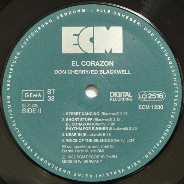 Don Cherry / Ed Blackwell - El Corazón | ECM Records (ECM 1230) - 2 Don Cherry / Ed Blackwell - El Corazón | ECM Records (ECM 1230) - 2