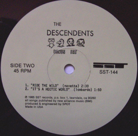 Descendents - Bonus Fat [Vinyl] | SST Records (SST-144) - 4