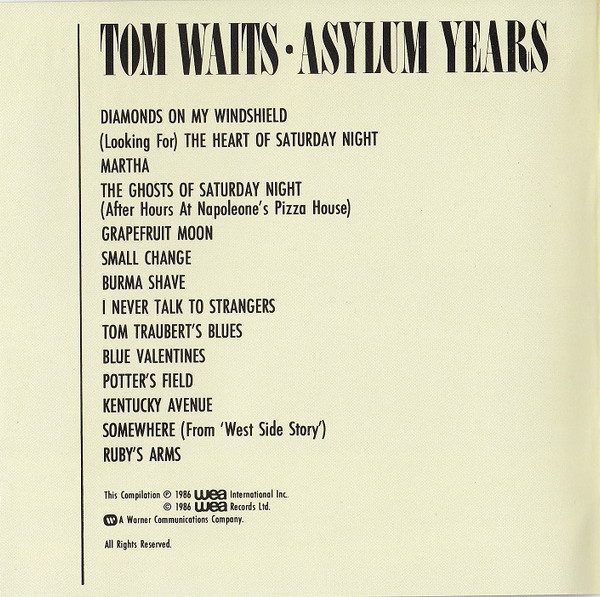 Tom Waits - Asylum Years | Asylum Records (7559-60494-2) - 3 Tom Waits - Asylum Years | Asylum Records (7559-60494-2) - 3