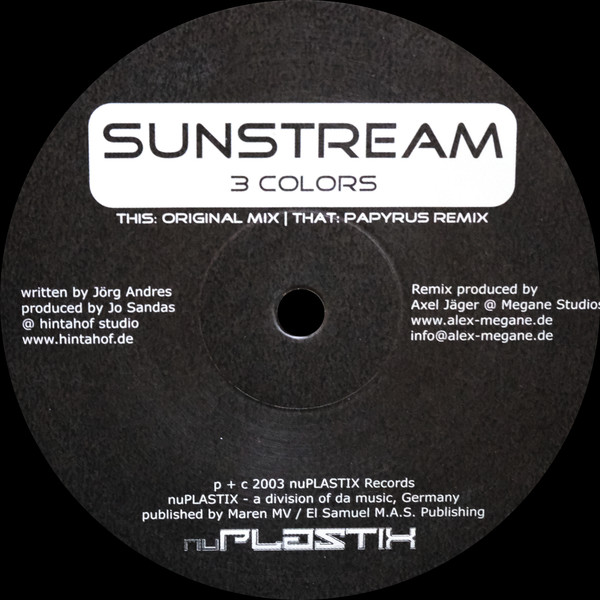Sunstream - 3 Colors | nuPLASTIX Records (878111-0) - main