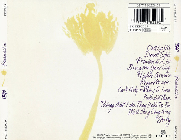 UB40 - Promises And Lies | Virgin (0777 7 88229 2 9) - 2 UB40 - Promises And Lies | Virgin (0777 7 88229 2 9) - 2